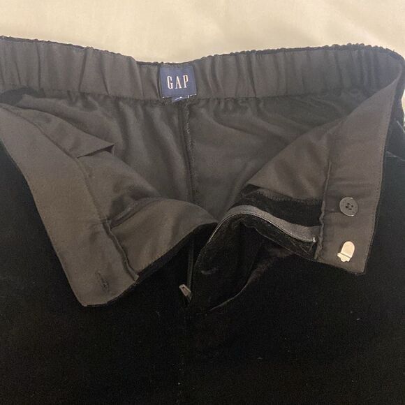 Gap Stretch Black Velvet Pants Classic Fit Bootcut Size 8 Holiday Party - Picture 4 of 8